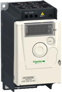 SCHNEIDER ELECTRIC ALTIVAR 12 FREQUENTIEREGELAAR 1F 0,37KW 200-240V OP BASISPLAAT 