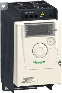 SCHNEIDER ELECTRIC ALTIVAR 12 FREQUENTIEREGELAAR 3F 0,75KW 200-240V OP BASISPLAAT 