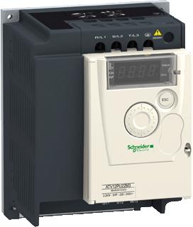 SCHNEIDER ELECTRIC ALTIVAR 12 FREQUENTIEREGELAAR 3F 0,75KW 200-240V OP BASISPLAAT