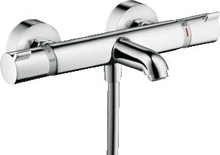 HANSGROHE ECOSTAT COMFORT BADTHERMOSTAATKRAAN OPBOUW TWEEGREEPS MET OMSTELINRICHTING 97MM UITLOOP MET S-KOPPELINGEN CHROOM