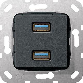 GIRA AANSLUIT 2XUSB3 KABEL ZMT COMMUNICATIE