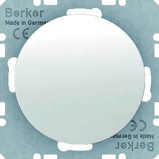 HAGER BERKER BLINDPLAAT MET CENTRAALSTUK ZONDER SPREIDKLEMMEN R1/R3 GLANZEND POLAR WIT 
