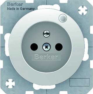 HAGER BERKER WANDCONTACTDOOS PENAARDE MET CONTROLE LED R1/R3 GLANZEND POLARWIT 
