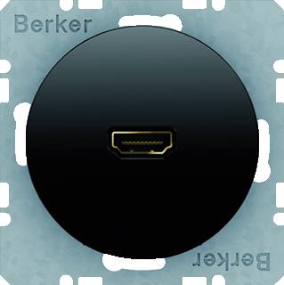HAGER BERKER HD CONTACTDOOS MET 90 GRADEN AANSLUITING R1/R3 GLANZEND ZWART 