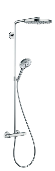 HANSGROHE CROMA SELECT S DOUCHECOMBINATIE 240MM HOOFDDOUCHE 398MM ARM 2JET HANDDOUCHE THERMOSTAAT SLANG CHROOM/WIT 