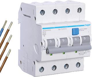 HAGER UITBREIDINGSETS AARDLEKAUTOMAAT 4-POLIG 16A B-KARATERISTIEK 30MA KLASSE A