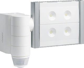 HAGER COVIVA IP55 BEWEGINGSMELDER OPBOUW + LEDSCHIJNWERPER WIT 