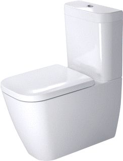 DURAVIT HAPPYD 2 DUOBLOKPOT DIEPSPOEL VARIO ZONDER RESERVOIR 36.5X63CM INCL. BEVESTIGING WIT