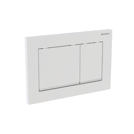 GEBERIT OMEGA30 BEDIENINGSPLAAT OMEGA30 DF KUNSTSTOF 21.2X14.2CM BOVEN/FRONTBEDIEND GLANS/MAT/GLANS CHROOM 115080KH1