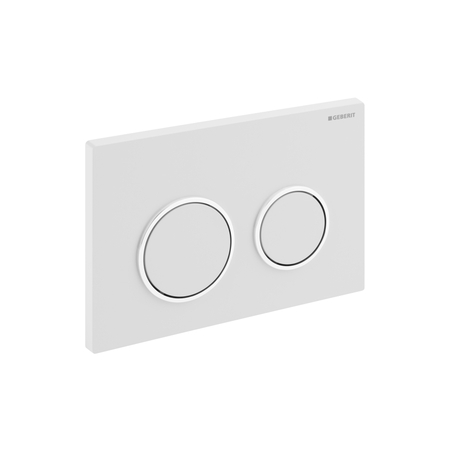 GEBERIT OMEGA20 BEDIENINGSPLAAT OMEGA20 DF KUNSTSTOF 21.2X14.2CM BOVEN/FRONTBEDIEND WIT/GLANS CHROOM/WIT 115085KJ1 