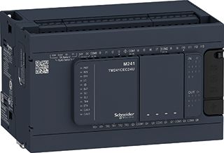 SCHNEIDER-ELECTRIC MODICON M241 CONTROLLER 24 I/O VOEDING 100-240VAC IN: 14 SI/SO TRANS.(8 HIGH SP) OUT: 4 TRANSIST. + 6 RELAIS 