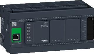 SCHNEIDER-ELECTRIC MODICON M241 CONTROLLER 40 I/O VOEDING 24VDC IN: 24 SINK/SOURCE TR.(8 HIGH SP) OUT: 16 TRANS. SINK ETHERNET 
