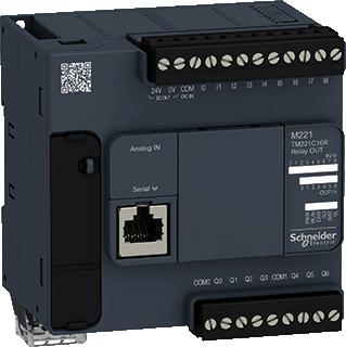 SCHNEIDER-ELECTRIC MODICON M221 CONTROLLER 16 I/O VOEDING 100-240VAC IN: 9 SI/SO TRANS.(4 HIGH SPEED) + 2 X 0-10V OUT: 7 RELAIS 