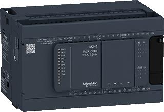 SCHNEIDER-ELECTRIC MODICON M241 CONTROLLER 24 I/O VOEDING 24VDC IN: 14 SINK/SOURCE TRANS.(8 HIGH SPEED) OUT: 10 TRANSISTOR SINK 