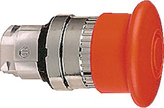 SCHNEIDER-ELECTRIC ZB4 FRONTELEMENT NOODSTOP/NOOD-UIT DRUKKNOP ROOD ONTGRENDELEN DOOR TREKKEN ROND 40MM METALEN FRONTR. CHROOM