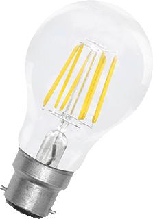 BAILEY LED FILAMENT LAMP STANDAARD A60 B22D 7W WARMWIT 2700K CRI80-89 HELDER 690LM 220-240V AC 360D 60X105MM 