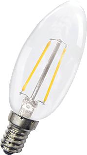 BAILEY LED FILAMENT C35 E14 240V 1.8W 2700K LED-LAMP KAARS STANDAARD HELDER WARMWIT 25000U 180LM L 100MM 