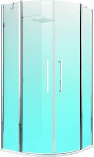 NOVELLINI YOUNG 2.0 R DOUCHEWAND KWARTROND 2000 X 1000MM (HXB) PROFIEL MAT CHROOM 6MM GLAS HELDER