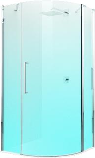 NOVELLINI YOUNG 2.0 R DOUCHEWAND KWARTROND DRAAIDEUR 2000 X 1000MM (HXB) PROFIEL MAT CHROOM 6MM GLAS HELDER