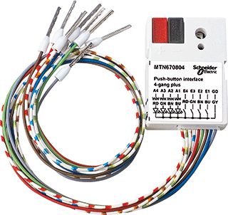 SCHNEIDER ELECTRIC KNX INTERFACE 4-IN EN 4 LEDUITGANGEN POLAR WIT