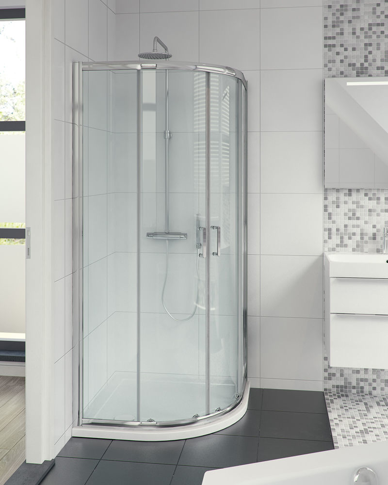 bruynzeel cilo douchecabine kwartrond 90x90x195cm zilver glans profiel