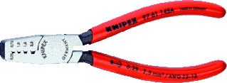 KNIPEX PERSKABELSCHOENTANG DIAMETER 0.25 2.5MM2 LENGTE 145MM UITVOERING/BEDIENING HAND PERSVORM TRAPEZIUM PERSING AWG-BEREIK 23 13 INZETSTUKKEN UITWISSELBAAR 1 MEEGELEVERDE INZETSTUKKEN UITVOERING MATRIJS VA