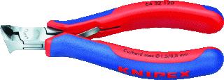 KNIPEX 6432 KOPKNIPTANG LENGTE 120MM GEISOLEERD MAX. KNIPDIAM. ZACHTE DRAAD 1.5MM MAX. KNIPDIAM. HALF HARD DRAAD 1MM MAX. KNIPDIAM. HARDE DRAAD 0.5MM NORM DIN ISO 9654 