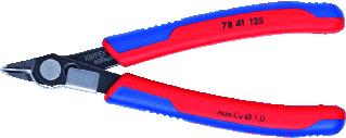 KNIPEX SUPER KNIPS ZIJKNIPTANG LENGTE 125MM GEISOLEERD STANDAARD OPPERVLAKTEBESCHERMING GEBRUINEERD GEWICHT 57G MAX. KNIPDIAM. ZACHTE DRAAD 1MM NORM DIN ISO 9654 