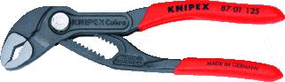 KNIPEX COBRA HIGHTECH-WATERPOMPTANG MET ANTI-SLIP KUNSTSTOF BEKLEED GRIJS GEATRAMENTEERD GEPOLIJST 125 MM