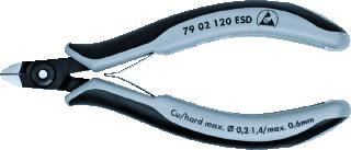 KNIPEX 7902 ZIJKNIPTANG LENGTE 120MM GEISOLEERD STANDAARD OPPERVLAKTEBESCHERMING GEBRUINEERD ESD GETEST GEWICHT 57G NORM DIN ISO 9654 