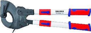 KNIPEX KABELSCHAAR (RATELPRINCIPE) MET TELESCOPISCHE GREPEN MET MEER-COMPONENTENGREPEN GEBRUINEERD 680 MM 100 MM / 960 MM² 