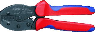 KNIPEX PRECIFORCE PERSKABELSCHOENTANG DIAMETER 0.25 6MM2 LENGTE 220MM UITVOERING/BEDIENING HAND PERSVORM TRAPEZIUM PERSING AWG-BEREIK 23 10 INZETSTUKKEN UITWISSELBAAR 1 MEEGELEVERDE INZETSTUKKEN MET EINDVERG