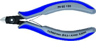 KNIPEX PRECISIE ELEKTRONICA-ZIJSNIJTANG MET MEER-COMPONENTENGREPEN GEBRUINEERD GEPOLIJST 120 MM SNIJKANT MET ZEER KLEIN FACET 