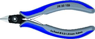 KNIPEX 7932 ZIJKNIPTANG LENGTE 125MM GEISOLEERD STANDAARD OPPERVLAKTEBESCHERMING GEBRUINEERD GEWICHT 58G MAX. KNIPDIAM. ZACHTE DRAAD 1.5MM MAX. KNIPDIAM. HALF HARD DRAAD 1.1MM MAX. KNIPDIAM. HARDE DRAAD 0.6MM N