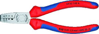 KNIPEX PERSKABELSCHOENTANG DIAMETER 0.25 2.5MM2 LENGTE 145MM UITVOERING/BEDIENING HAND PERSVORM TRAPEZIUM PERSING AWG-BEREIK 23 13 INZETSTUKKEN UITWISSELBAAR 1 MEEGELEVERDE INZETSTUKKEN UITVOERING MATRIJS VA