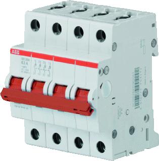 ABB LASTSCHEIDER SD AAN-UIT SCHAKELAAR MET RODE TUIMEL 4-POLIG 16A 440VAC AC-23A 25 KA 125VDC DC-21A 4 MODULEN BREED 70MM 