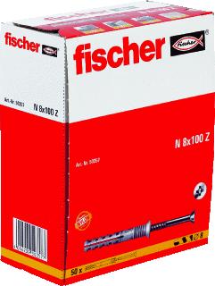 FISCHER NAGELPLUG N 6 X 80/50 S MET VERZONKEN KOP