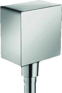 HANSGROHE FIXFIT SQUARE KUNSTSTOF MUURAANSLUITBOCHT. AANSLUITING 2 X 1/2 BUITENDRAAD. KLEUR CHROOM 