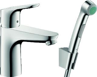 HANSGROHE FOCUS BIDET 1JET HANDDOUCHE/ FOCUS 100 EENGREEPS WASTAFELMENGKRAAN SET 160 CM CHROOM 