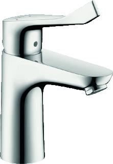 HANSGROHE FOCUS EENGREEPS CARE WASTAFELMENGKRAAN 100 MET VERLENGDE GREEP ZONDER WASTEGARNITUUR CHROOM