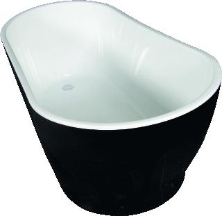 keuken Raar Oxide wavedesign vrijstaand bad jenna 170x85 zwart-wit 5050601841 | bij  bengshop.nl