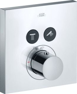 AXOR SHOWERSELECT SQUARE AFBOUWDEEL INBOUWTHERMOSTAAT MET STOPKRANEN VOOR 2 FUNCTIES CHROOM