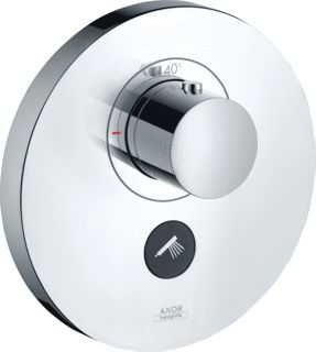 AXOR SHOWERSELECT ROUND AFBOUWDEEL HIGHFLOW INBOUWTHERMOSTAAT MET STOPKRAAN VOOR 1 FUNCTIE EN EXTRA UITGANG CHROOM