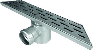 ACO SHOWERDRAIN DIAGONAAL COMPACTE DOUCHEGOOT MET SLOT ROOSTER 70MM BREED WATERSLOT 50MM 300MM INB. DIEPTE 115MM MET ZIJUITLOOP