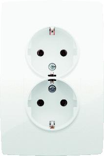 NIKO ORIGINAL BRIGHT WHIT 2-VOUDIGE WANDCONTACTDOOS RANDAARDE (SCHUKO) INBOUW SCHROEF IP21 IK06 WIT RAL9010