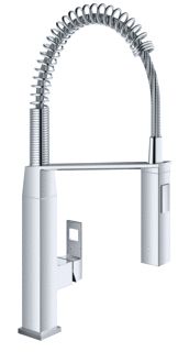 GROHE EUROCUBE KEUKENMENGKRAAN EENGREEPS 547MM HOOGTE 158MM HOOGTE KRAANMOND 234MM VOORSPRONG UITLOOP MEDIUM FLEXIBEL CHROOM 