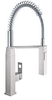 GROHE EUROCUBE KEUKENMENGKRAAN EENGREEPS 547MM HOOGTE 234MM UITLOOP MEDIUM FLEXIBEL SUPERSTEEL 