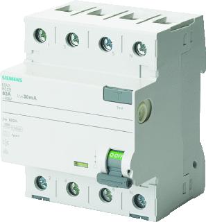 SIEMENS AARDLEKSCHAKELAAR TYPE A 25A 3+N-POLE 300MA 400V 4MW 