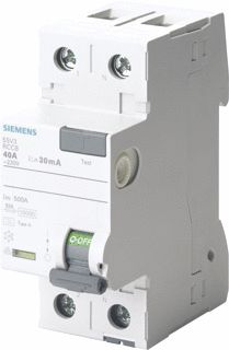 SIEMENS AARDLEKSCHAKELAAR TYPE A 63A 1+N-POLE 300MA 230V 2MW 