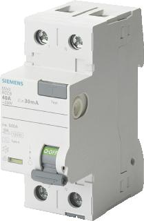 SIEMENS AARDLEKSCHAKELAAR TYPE A 25A 1+N-POLE 300MA 230V 2MW 